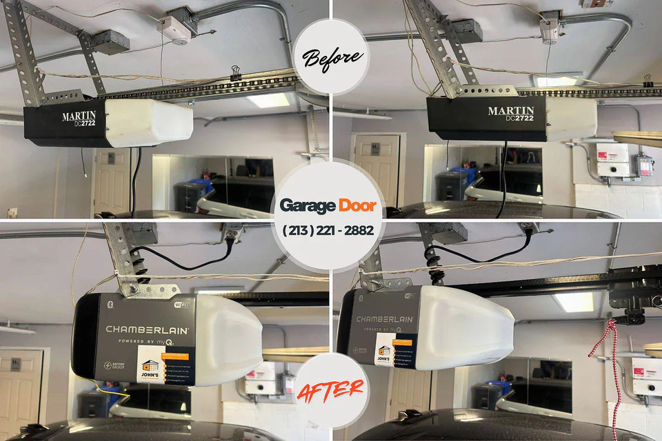 Before and after: garage door repair Island Heights, NJ
